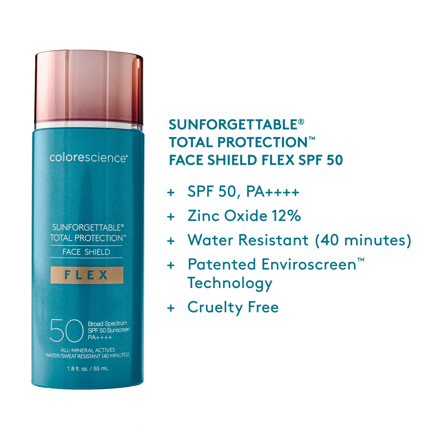 award winner
LIQUID FORMULA
Sunforgettable® Total Protection® Face Shield Flex SPF 50