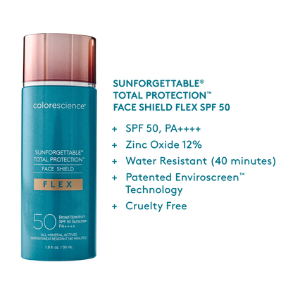 award winner
LIQUID FORMULA
Sunforgettable® Total Protection® Face Shield Flex SPF 50